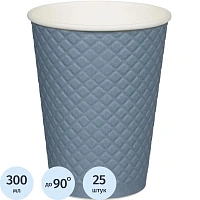Стакан одноразовый бум двухслойный d-90мм 300мл Waffle Denim (25шт/уп) фото Стакан одноразовый бум двухслойный d-90мм 300мл Waffle Denim (25шт/уп)