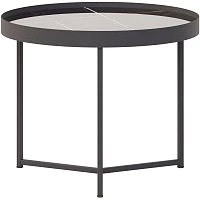 Столик журнальный Комус Мебель Тайлер 450 (сахара нуар/чёрный матовый, 453х453х450 мм)