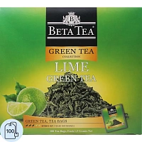 Чай зелёный Beta Tea 100 пакетиков (лайм) фото Чай зелёный Beta Tea 100 пакетиков (лайм)
