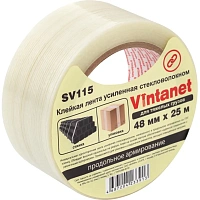 Клейкая лента армированная Vintanet SV115 48 мм х 25 м 150 мкм прозрачная фото Клейкая лента армированная Vintanet SV115 48 мм х 25 м 150 мкм прозрачная