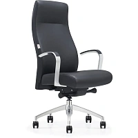 Кресло для руководителя Комус Мебель 501 SPU чёрное (полиуретан, алюминий)