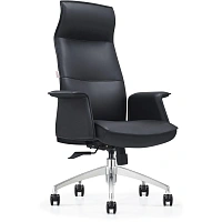 Кресло ЮФК Комус Мебель Easy Chair 503, экокожа, черный, алюминий
