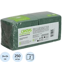 Салфетки бумажные Gratias 2-слойные 24x24 см зелёные (250 листов в пачке) фото Салфетки бумажные Gratias 2-слойные 24x24 см зелёные (250 листов в пачке)