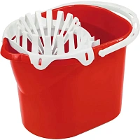 Ведро с отжимом SYR Easy Squeezy 14 л пластик красное (сливной носик)