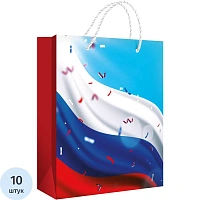 Пакет подарочный ламинация Хорошо Триколор (22.7x18x10 см) фото Пакет подарочный ламинация Хорошо Триколор (22.7x18x10 см)