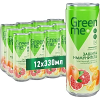 Напиток среднегазированный GreenMe Plus Immunity Protect 0.33 л фото Напиток среднегазированный GreenMe Plus Immunity Protect 0.33 л