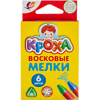 Мелки восковые Луч Кроха трехгранные 6 цветов фото Мелки восковые Луч Кроха трехгранные 6 цветов