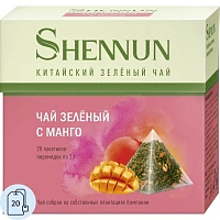 Чай Shennun зеленый с манго 20 пирамидок по 2 г 3шт/уп фото Чай Shennun зеленый с манго 20 пирамидок по 2 г 3шт/уп