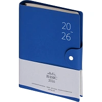 Ежедневник датированный 2026 IF 14х20см 160л, на спир, Basic I1751emb/blue фото Ежедневник датированный 2026 IF 14х20см 160л, на спир, Basic I1751emb/blue