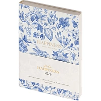 Ежедневник датированный 2026 IF 14х20см 176л, мягкий, Happiness I1732/blue фото Ежедневник датированный 2026 IF 14х20см 176л, мягкий, Happiness I1732/blue
