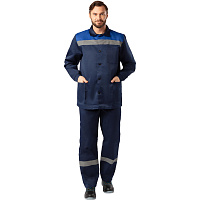 Костюм рабочий летний мужской л16-КБР с СОП синий/васильковый (размер 40-42, рост 158-164)