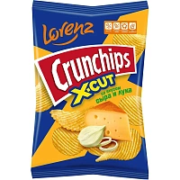 Чипсы Lorenz Crunchips X-Cut со вкусом сыра и лука рифлёные 70 г фото Чипсы Lorenz Crunchips X-Cut со вкусом сыра и лука рифлёные 70 г