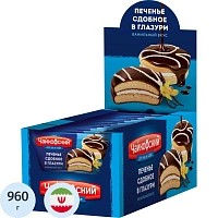 Печенье Чайкофский сдобное в глазури с ванильным вкусом, 40гx24шт/уп фото Печенье Чайкофский сдобное в глазури с ванильным вкусом, 40гx24шт/уп
