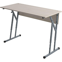 Парта растущая двухместная Комус Мебель дуб шамони светлый/серый рост 3-7