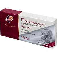 Пластилин скульптурный твёрдый Луч De Luxe белый 1000 грамм фото Пластилин скульптурный твёрдый Луч De Luxe белый 1000 грамм