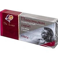 Пластилин скульптурный твёрдый Луч De Luxe серый 1000 грамм фото Пластилин скульптурный твёрдый Луч De Luxe серый 1000 грамм