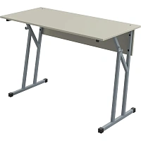 Парта двухместная Комус Мебель серый/серый New рост 6