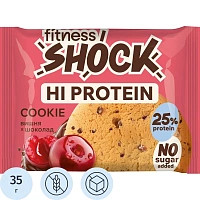 Печенье протеиновое FitnessSHOCK вишня-шоколад, 35г фото Печенье протеиновое FitnessSHOCK вишня-шоколад, 35г