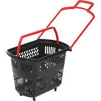 Корзина-тележка REK_Комус Мебель B35C.ECO.BL.RD 35л черн. с крас.руч