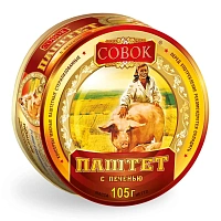 Паштет куриный Совок со свиной печенью ж/б 105 гр