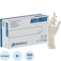 Перчатки нитрил., н/с, н/о,3,9гр./шт,бел.Nitimax (M) 50 п/уп фото Перчатки нитрил., н/с, н/о,3,9гр./шт,бел.Nitimax (M) 50 п/уп