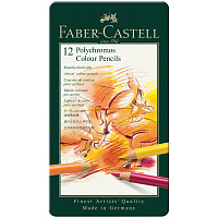 Карандаши цветные Faber-Castell Polychromos 12 цветов в металлической упаковке фото Карандаши цветные Faber-Castell Polychromos 12 цветов в металлической упаковке