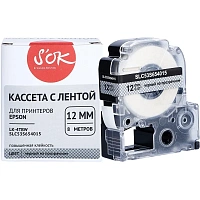 Картридж Sakura для принтера этикеток Epson 12 мм х 8 м цвет прозрачный шрифт чёрный фото Картридж Sakura для принтера этикеток Epson 12 мм х 8 м цвет прозрачный шрифт чёрный