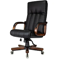 Кресло VB_ Бюрократ T-9932Walnut черный эко.кожа крестов. металл/дерево фото Кресло VB_ Бюрократ T-9932Walnut черный эко.кожа крестов. металл/дерево