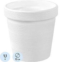 Кашпо La decoro Терра 1.1 л с внутренней вставкой 0.8 л белый (12.8x13 см) фото Кашпо La decoro Терра 1.1 л с внутренней вставкой 0.8 л белый (12.8x13 см)