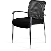 Стул офисный Easy Chair Афродита Люкс чёрный, сетка TW/сетка Е, металл, хромированный фото Стул офисный Easy Chair Афродита Люкс чёрный, сетка TW/сетка Е, металл, хромированный