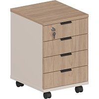 Тумба мобильная Комус Мебель Easy One 4 ящ. подкатн. Вяз Шв/Кшм (250555)