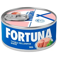 Тунец Fortuna филе yellowfin в собственном соку 185 г фото Тунец Fortuna филе yellowfin в собственном соку 185 г
