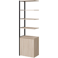 Полустеллаж для документов Easy to lead K-Loft 241H027 дуб скандинавский/чёрный 645х400х2105 мм