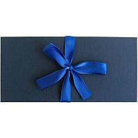 Конверт д/денег (коробка)с бантом,тиснение ЛЕН,172х83х16,синий, Д10303П.027 фото Конверт д/денег (коробка)с бантом,тиснение ЛЕН,172х83х16,синий, Д10303П.027