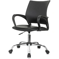 Кресло БР Комус Мебель Echair 396 LT, экокожа, черный, хром