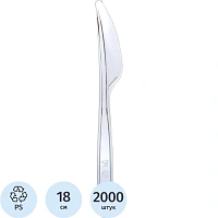 Нож одноразовый пластиковый бесцветный 180 мм (2000 штук в упаковке) фото Нож одноразовый пластиковый бесцветный 180 мм (2000 штук в упаковке)