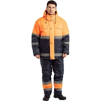 Костюм зим муж (куртка,пк) зд02 оранж/т.син. 88-92/158-164