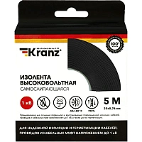 Изолента самослипающаяся KRANZ до 1кВ, 0.76х25мм 5 м фото Изолента самослипающаяся KRANZ до 1кВ, 0.76х25мм 5 м
