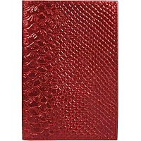 Обложка для паспорта нат.кож, красн,  Железный Питон, 1,2-060-248-0