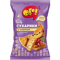 Сухари ОГО! с изюмом, 250г фото Сухари ОГО! с изюмом, 250г