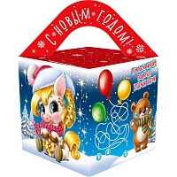 Новогодний сладкий подарок Оливия и Оливер Картон 500 грамм, K053