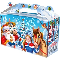 Новогодний сладкий подарок Зимняя прогулка Картон 500 грамм, K058