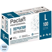 Перчатки PACLAN одноразовые нитрил неопудренные черные р-р L 100шт/уп, ПС фото Перчатки PACLAN одноразовые нитрил неопудренные черные р-р L 100шт/уп, ПС