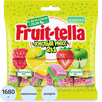 Конфеты жевательные Кислый микс Fruittella, 2в1, 70гx24шт/уп фото Конфеты жевательные Кислый микс Fruittella, 2в1, 70гx24шт/уп