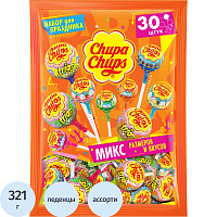 Карамель Chupa Chups PARTY PACK ассорти микс размеров и вкусов, пакет 321г фото Карамель Chupa Chups PARTY PACK ассорти микс размеров и вкусов, пакет 321г