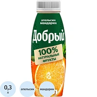 Нектар Добрый апельсин мандарин ПЭТ 0,3л