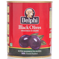 Маслины Delphi Super Mammouth с косточкой в с/с (91-100), ж/б, 820г фото Маслины Delphi Super Mammouth с косточкой в с/с (91-100), ж/б, 820г