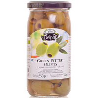 Оливки Delphi без косточки в рассоле, стекло, 350г фото Оливки Delphi без косточки в рассоле, стекло, 350г