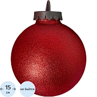Шар 150мм, с глиттером лакированный (красный), 4963641