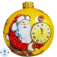 Шар Дед Мороз и куранты. 80 мм.. в подар.уп.. КУ-80-214172 фото Шар Дед Мороз и куранты. 80 мм.. в подар.уп.. КУ-80-214172
